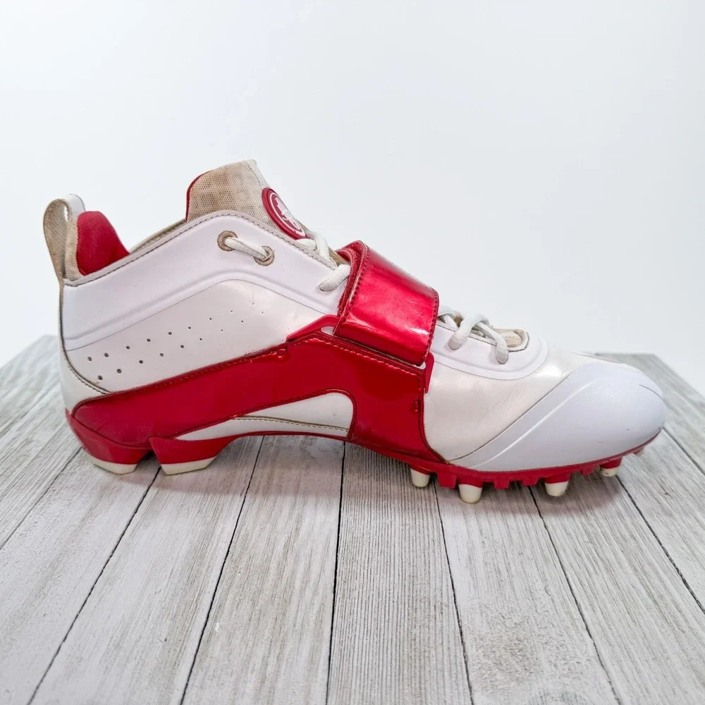 Nike Huarache 3 Lacrosse Cleats - White‎ Red - Style 469730-160 - Men's Size 13